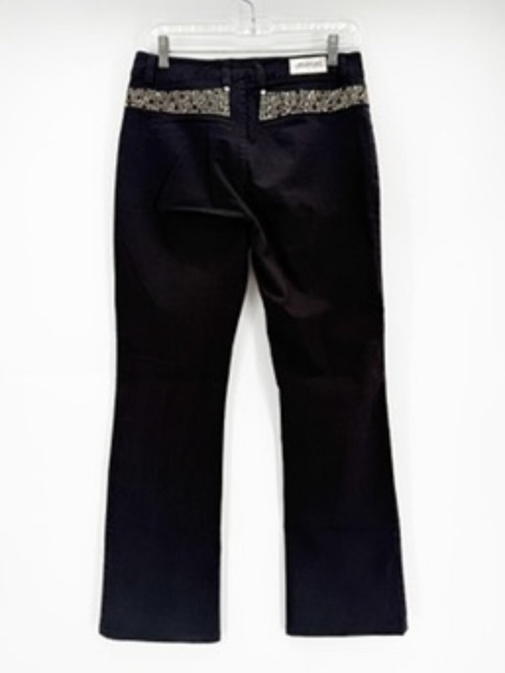 Y2K Votre Nom Black Rhinestone Low Rise Flare Jeans4/36 - Picture 5 of 12